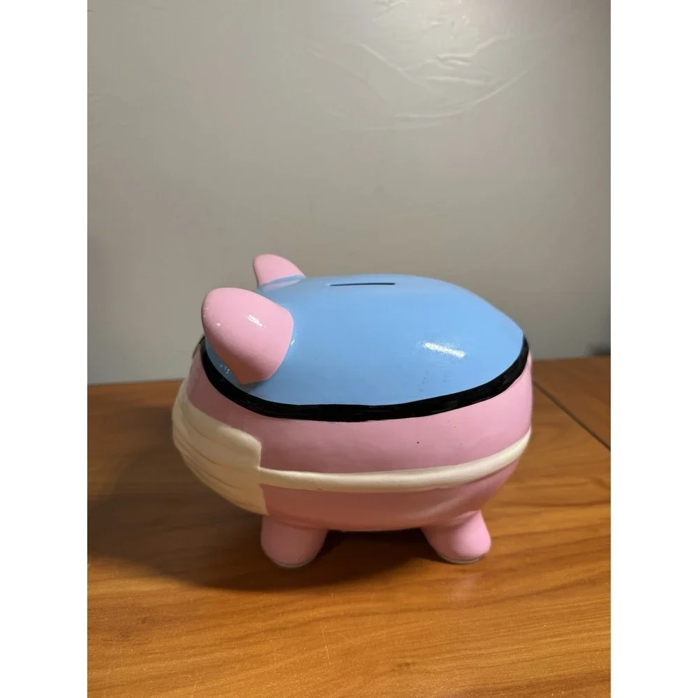 Room Essentials Nurse Doctor Piggy Bank Ceramic Mask Surgeon 2011 Rare HTF
